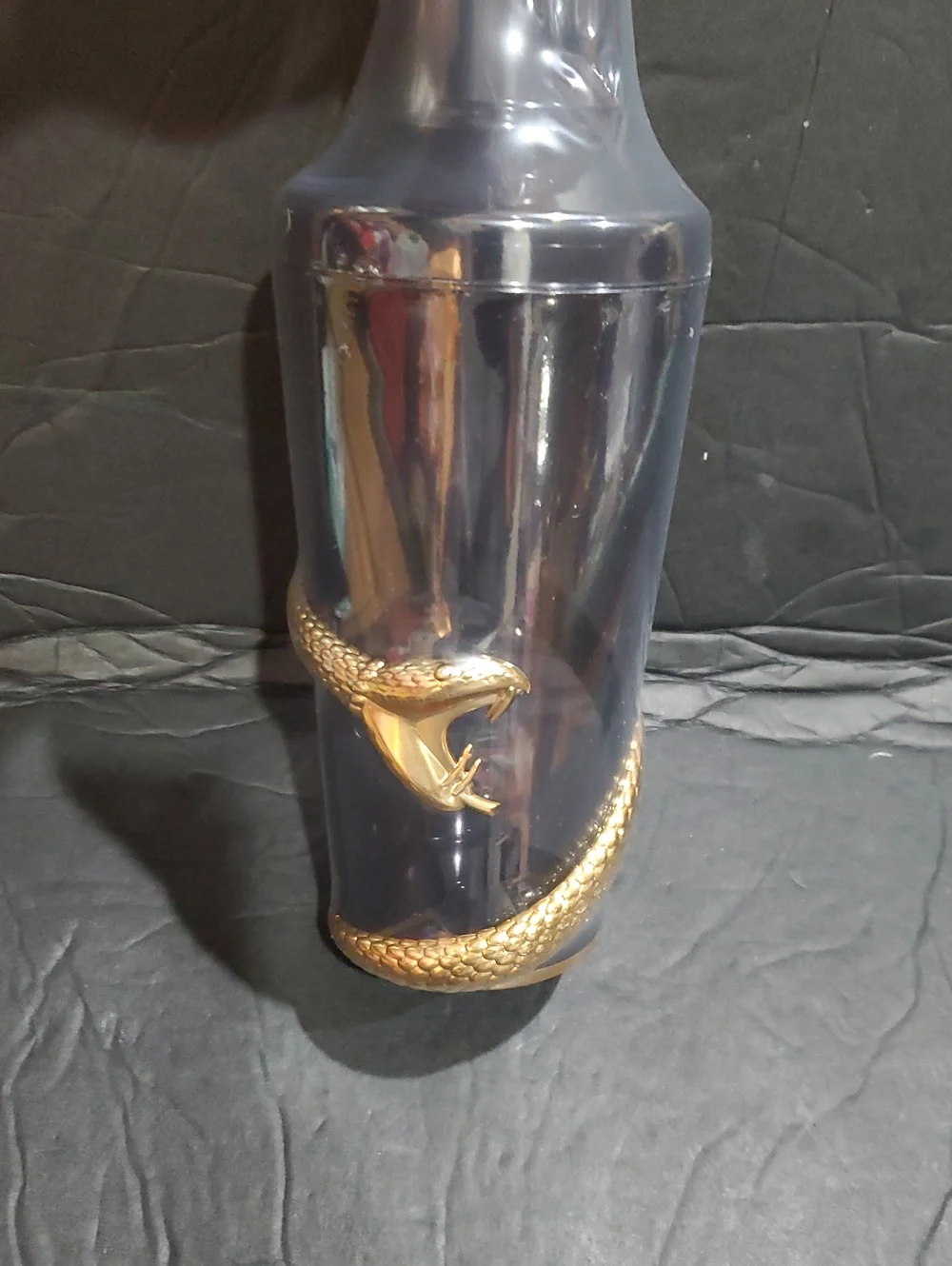 2 Gold painted snake serpent coiled festive drink shaker new